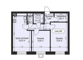 Продам 2-ком. квартиру, 66.4 м2, Московская область