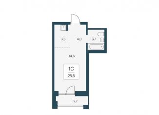 Продам квартиру студию, 28.6 м2, Новосибирск, улица Брестская Горка, метро Маршала Покрышкина