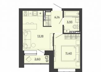 Продается 1-комнатная квартира, 35.3 м2, Екатеринбург, метро Ботаническая