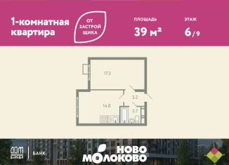 1-ком. квартира на продажу, 39 м2, село Молоково, жилой комплекс Ново-Молоково, 13