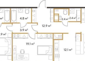 Продаю 2-комнатную квартиру, 124.5 м2, Санкт-Петербург, метро Площадь Мужества, аллея Академика Лихачёва, 7