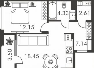 Продается 1-ком. квартира, 48.2 м2, Тула, Зареченский территориальный округ, улица Карпова, 103А