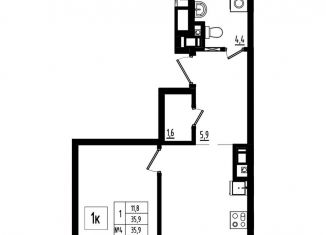 Продается однокомнатная квартира, 35.9 м2, Ярославль, Фрунзенский район