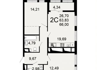 Продажа 2-ком. квартиры, 66 м2, Рязань, Льговская улица, 8, Октябрьский район