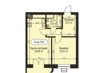 Продаю 1-комнатную квартиру, 46.7 м2, село Озерецкое