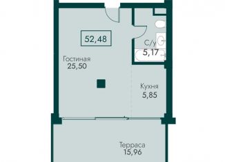 Продам однокомнатную квартиру, 52.5 м2, Крым, улица Мухина, 17А