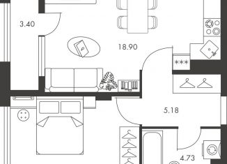 Продам 1-ком. квартиру, 45.7 м2, Тула, Зареченский территориальный округ, улица Карпова, 103А