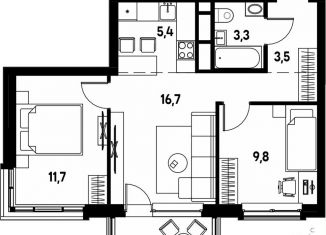 Продаю 3-ком. квартиру, 51.7 м2, Пермский край