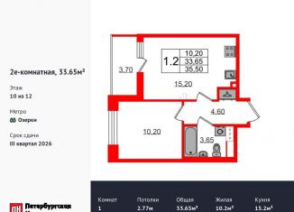 1-ком. квартира на продажу, 33.7 м2, Санкт-Петербург, Приморский район