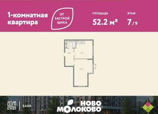 Продам 2-ком. квартиру, 52.2 м2, Московская область, жилой комплекс Ново-Молоково, 13