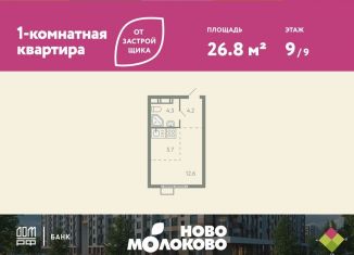 Квартира на продажу студия, 26.8 м2, село Молоково, жилой комплекс Ново-Молоково, 13