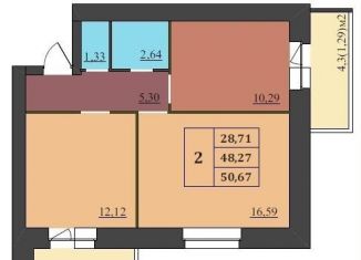 Продажа 2-ком. квартиры, 50.7 м2, Ярославль, Дзержинский район