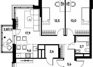 Продается четырехкомнатная квартира, 78.9 м2, Пермский край