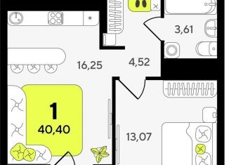 Продам однокомнатную квартиру, 40.4 м2, Тюмень, Центральный округ