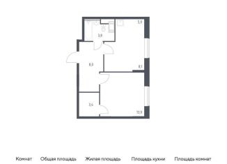 Продажа 1-комнатной квартиры, 42.2 м2, Москва, жилой комплекс Цветочные Поляны Экопарк, к2