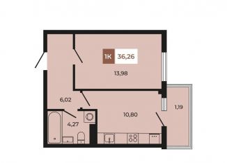 Продается однокомнатная квартира, 36.3 м2, Ростовская область