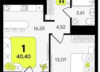 Продается однокомнатная квартира, 40.4 м2, Тюмень, Центральный округ