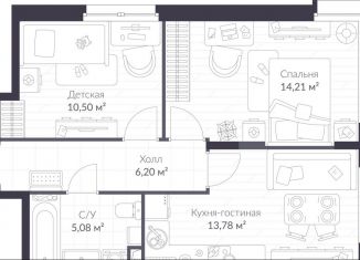 Продается 2-ком. квартира, 49.8 м2, Сертолово