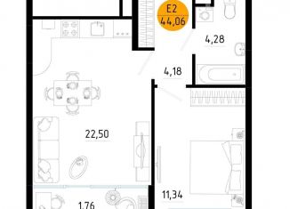 Продаю 1-ком. квартиру, 44.1 м2, Рязанская область