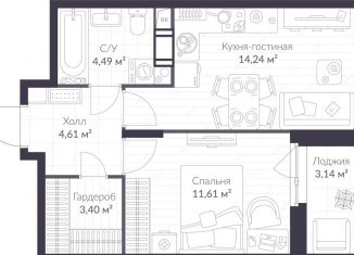 Продаю 1-ком. квартиру, 39.9 м2, Ленинградская область