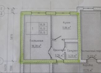 Продажа 1-ком. квартиры, 36 м2, Нальчик, Солнечная улица, 8к1, район Горная