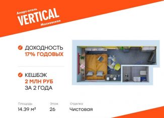 Продам квартиру студию, 14.4 м2, Санкт-Петербург, метро Московская, улица Орджоникидзе, 44А