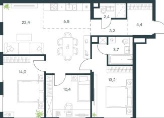 Продается 3-ком. квартира, 80.2 м2, Москва, Причальный проезд, 10к2, метро Фили