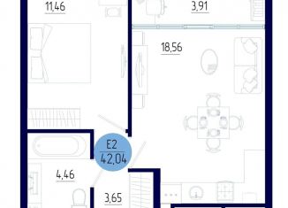 Продаю 1-ком. квартиру, 42 м2, Рязанская область