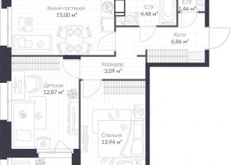 Продается 2-ком. квартира, 59.4 м2, Ленинградская область