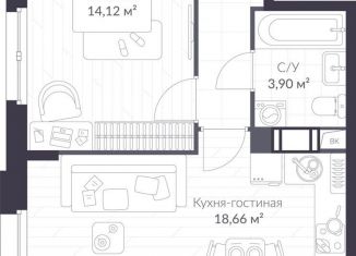 Продается однокомнатная квартира, 41.1 м2, Ленинградская область