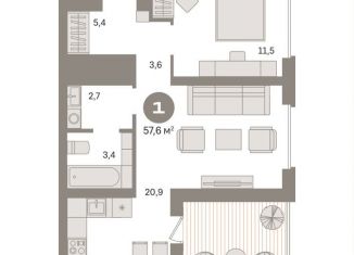 Продаю 1-ком. квартиру, 57.6 м2, Москва, метро Нижегородская