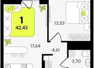 Продам однокомнатную квартиру, 42.4 м2, Тюмень, Центральный округ