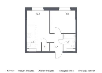 1-ком. квартира на продажу, 38.6 м2, Москва, жилой комплекс Эко Бунино, 15