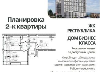 Продажа двухкомнатной квартиры, 66 м2, Нальчик, улица Ахохова, 104