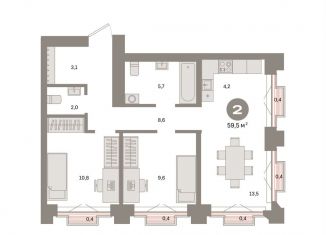 Продается 2-комнатная квартира, 59.5 м2, Москва, Тагильская улица, 6/5, ВАО