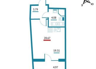 Квартира на продажу студия, 28.7 м2, Ленинградская область