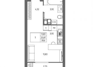 Продается 1-комнатная квартира, 28.6 м2, Волгоград, Дзержинский район