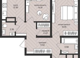 Продаю трехкомнатную квартиру, 79.5 м2, Архангельская область