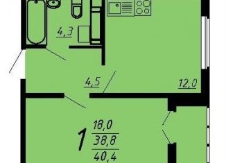 Продам 1-комнатную квартиру, 40.4 м2, Воронеж, улица Шишкова, 140Б/6