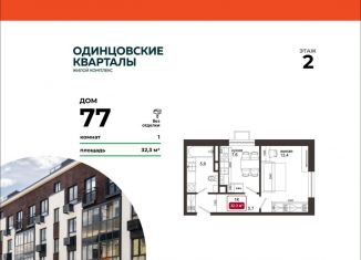 Продается однокомнатная квартира, 32.3 м2, деревня Солманово