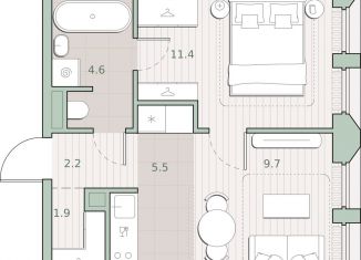 Продам 1-ком. квартиру, 35.3 м2, Москва, район Очаково-Матвеевское