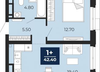 1-ком. квартира на продажу, 42.4 м2, Тюмень