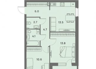 Продается 2-комнатная квартира, 57.2 м2, Пермский край