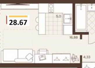 Продам квартиру студию, 28.7 м2, Новосибирск, Калининский район, 1-я Грузинская улица, 32/5