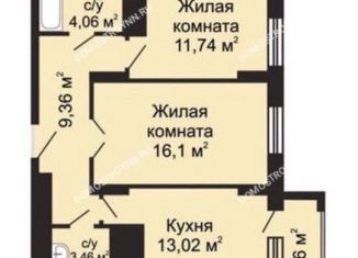 Продам 2-ком. квартиру, 62 м2, Нижний Новгород, улица Композитора Касьянова, метро Горьковская