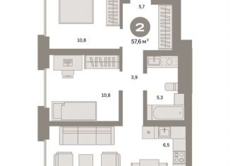 Продаю 2-ком. квартиру, 57.6 м2, Москва, Тагильская улица, 6/5, ВАО