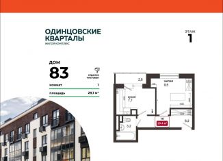 Продам 1-ком. квартиру, 29.1 м2, деревня Солманово