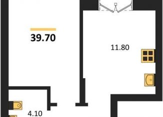 Продам однокомнатную квартиру, 39.7 м2, Новосибирск, метро Маршала Покрышкина, улица Брестская Горка