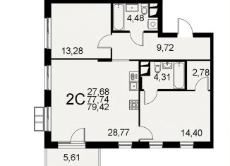 Продаю 2-комнатную квартиру, 79.4 м2, Тула, Хлебная площадь, Центральный территориальный округ