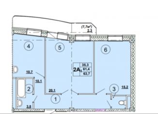 2-ком. квартира на продажу, 63.7 м2, Абакан, улица Кирова, 185к2